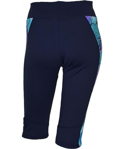 Women UPF 50+ Beach Board Shorts Pants Swimsuit Bathing Swim Rash Guard Yoga Bottom (RSP) Navy With Jade Violet $10.15 Swimsuits