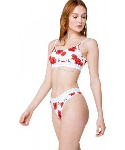 Women's Ck One Cotton Thong Panty Charming Roses Print $7.19 Lingerie