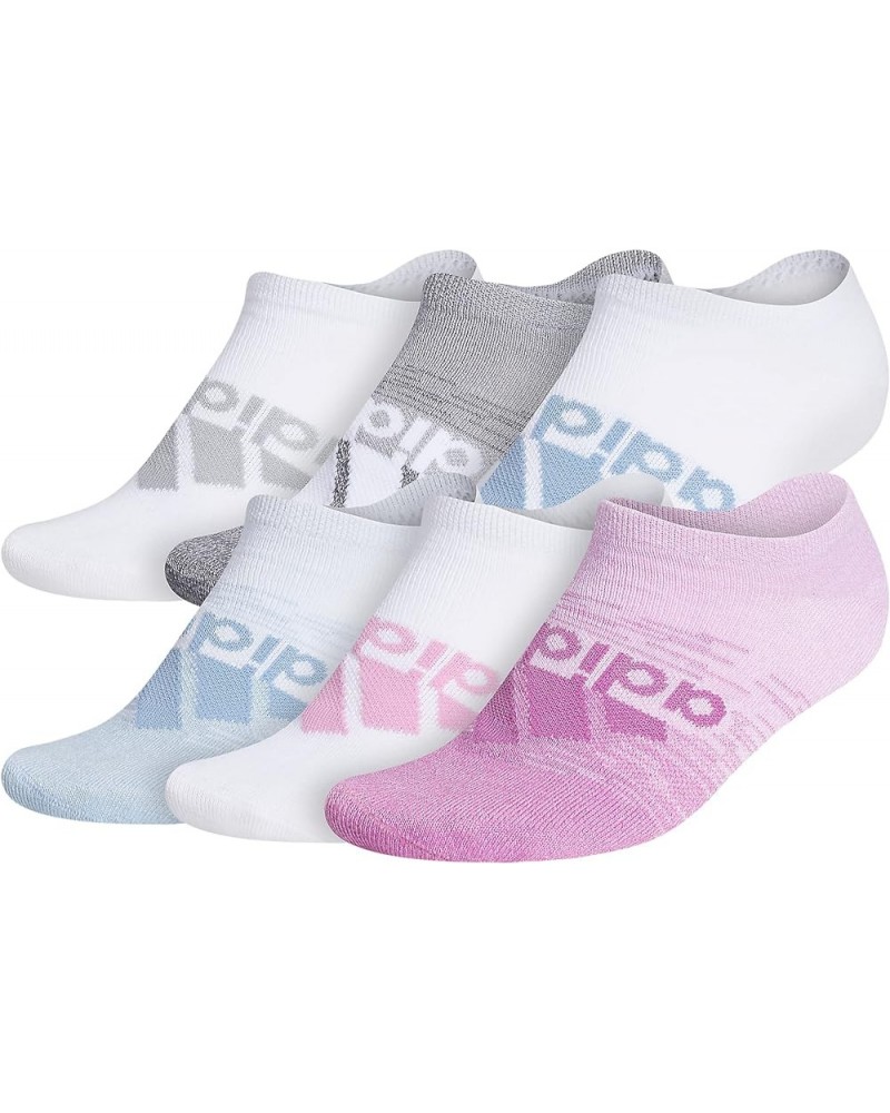 Women's Superlite Badge of Sport No Show Socks (6-pair) Bliss Orchid/White/Ambient Sky Blue $11.80 Activewear