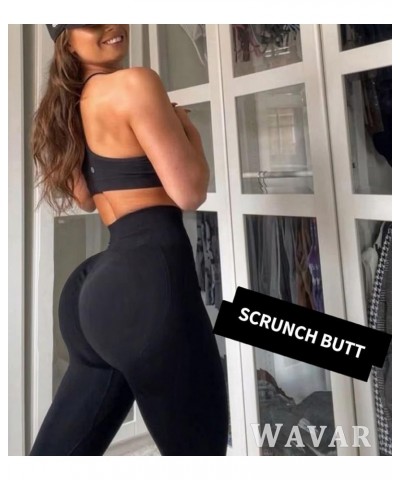 Tie Dye Scrunch Butt Lifting Seamless Leggings for Women High Waist Yoga Pants Tummy Control Running Workout Tight 2 Black $1...