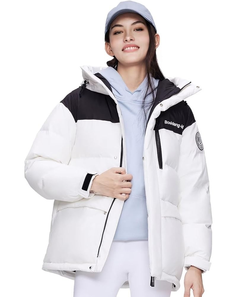 Winter Women's Thicken Down Jacket, Hood Down Jacket, Outdoor Down Coat Puffer Coat White $96.90 Jackets