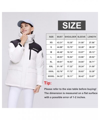 Winter Women's Thicken Down Jacket, Hood Down Jacket, Outdoor Down Coat Puffer Coat White $96.90 Jackets