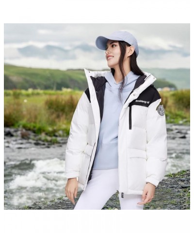 Winter Women's Thicken Down Jacket, Hood Down Jacket, Outdoor Down Coat Puffer Coat White $96.90 Jackets