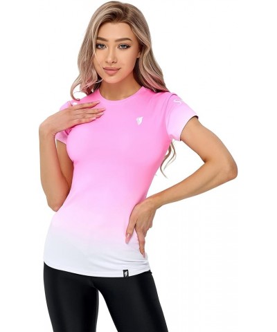 T-Shirts for Women – Women Summer Tops – Comfortable T Shirt with Short Sleeve T-shirt Sweet Pink $16.10 Activewear