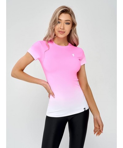 T-Shirts for Women – Women Summer Tops – Comfortable T Shirt with Short Sleeve T-shirt Sweet Pink $16.10 Activewear