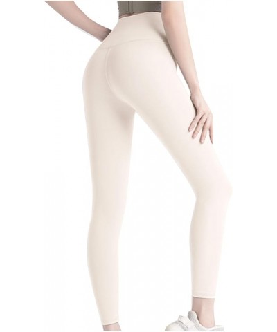 Leggings for Women Tummy Control Workout Leggings High Waisted Yoga Pants Butt Lifting Leggings Running Activewear Beige $6.3...