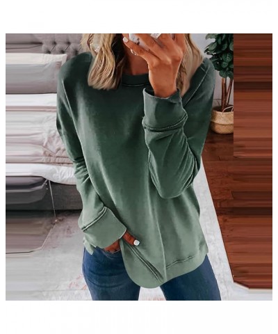 Crewneck Sweatshirts for Women 2023 Casual Fashion Gradient Loose Fit with Long Sleeve Plus Size Fall Tops 01-dark Green $10....