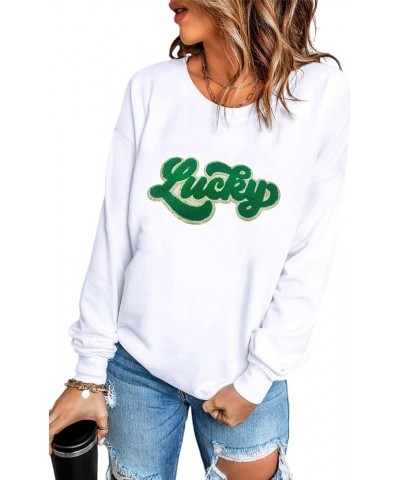 Women's 2024 Casual Sweatshirts Long Sleeve Crewneck Pullover Tops Fashion Hoodies Holiday Sequin Mardi Gras St Patrick Day-w...