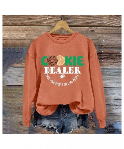 COOKIE MOM Sweatshirt for Women Crewneck Plus Size Long Sleeve Pullover Funny Cookie Printed Casual Mom Top A4-orange $11.39 ...