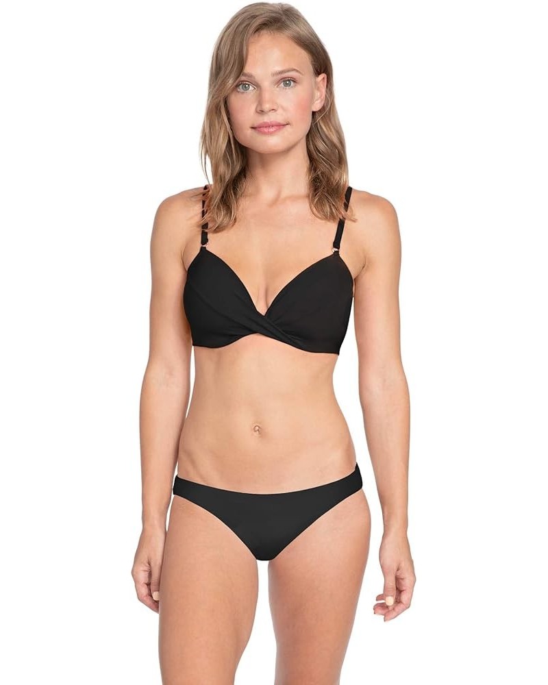 Women's Ava D-Cup Twist Bikini Top Black $63.94 Swimsuits