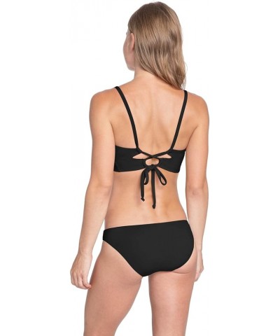 Women's Ava D-Cup Twist Bikini Top Black $63.94 Swimsuits