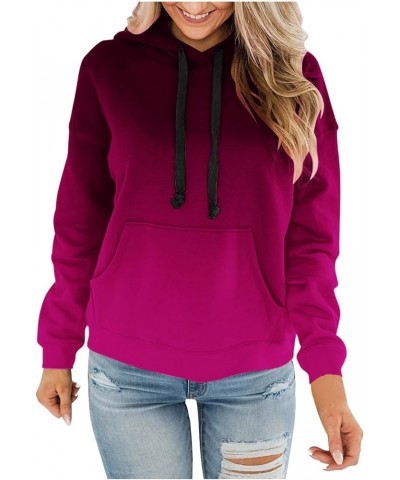 Hoodies For Women Fashion Gradient Drawstring Hooded Sweatshirt Winter Fleece Warm Pullover Tops Y2K Hoodies With Pocket 03-h...