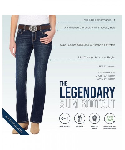 Women's Legendary Slim Bootcut Mid-Rise Belted Insta Stretch Juniors Jeans (Standard and Plus) Ellery $15.00 Jeans