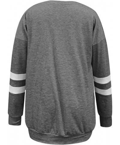 Athletic Tops for Women,Sweatshirts for Women Crewneck Ruched Long Sleeve Tops Lightweight Pullover with Pockets Grey 4 $10.0...