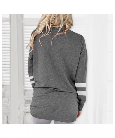 Athletic Tops for Women,Sweatshirts for Women Crewneck Ruched Long Sleeve Tops Lightweight Pullover with Pockets Grey 4 $10.0...