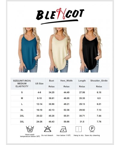 Women Scoop V Neck Flowy Tank Tops Spaghetti Strap Casual Loose Camisole Basic Solid Sleeveless Summer Shirts Shirt Wisteria ...