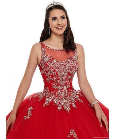 Women's Sleeveless Quinceanera Dresses Tulle Long Prom Party Gowns Sweet 16 Formal Dress Apricot $70.95 Dresses