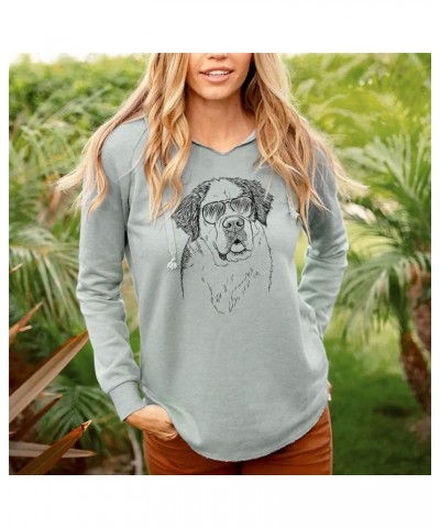 Aviator Hook The Saint Bernard - Women's Cali Wave Hooded Sweatshirt Dusty Rose $28.59 Hoodies & Sweatshirts