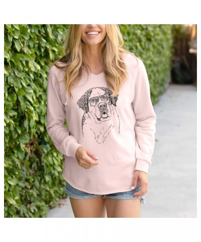 Aviator Hook The Saint Bernard - Women's Cali Wave Hooded Sweatshirt Dusty Rose $28.59 Hoodies & Sweatshirts