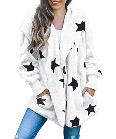 Hoodies for Women, Womens Fleece Stitching Hooded Sweatshirts Pockets Fuzzy Hoodie Pullover Sweaters Fluffy Coats 06white $22...