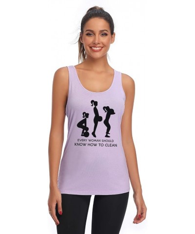 Workout Tank Tops for Women-Womens Funny Saying Fitness Gym Lift Graphic Racerback Sleeveless Shirts Pruple/B $11.72 Activewear