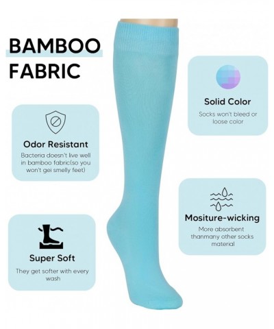 4 Pack Bamboo Lightweight Knee High Dress Socks for Women Casual Sock Breathable Tube Socks for Roller Skate Blue $13.49 Acti...