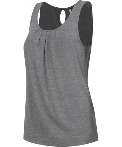 Women's Summer Sleeveless Pleated Back Closure Casual Tank Tops Wt2315_hdg $12.29 Tanks