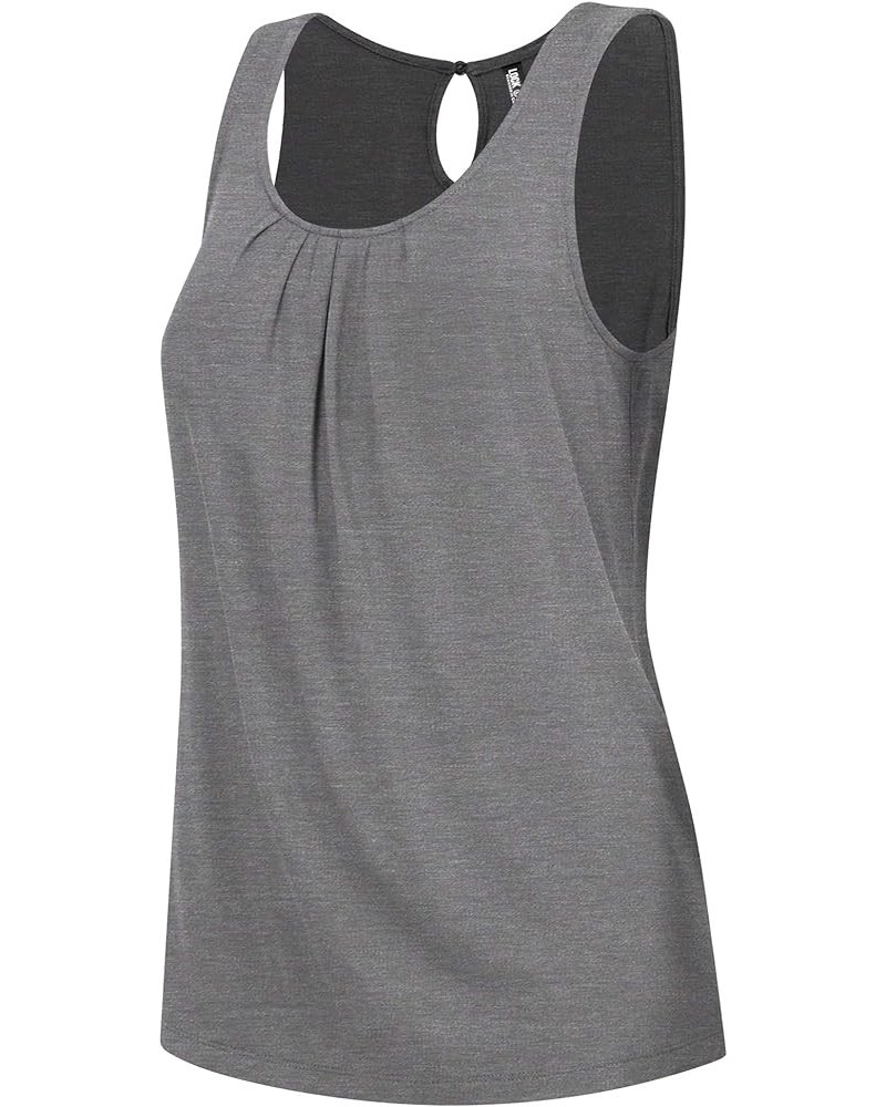 Women's Summer Sleeveless Pleated Back Closure Casual Tank Tops Wt2315_hdg $12.29 Tanks