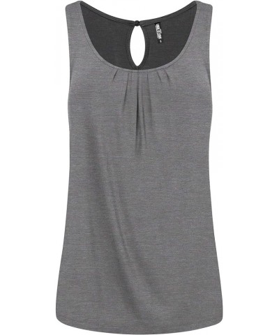 Women's Summer Sleeveless Pleated Back Closure Casual Tank Tops Wt2315_hdg $12.29 Tanks