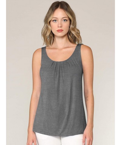 Women's Summer Sleeveless Pleated Back Closure Casual Tank Tops Wt2315_hdg $12.29 Tanks