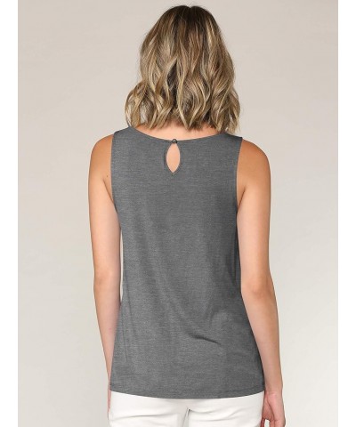 Women's Summer Sleeveless Pleated Back Closure Casual Tank Tops Wt2315_hdg $12.29 Tanks