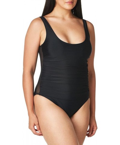 Women's One Piece Scoop Neck Bathing Suit Black $43.16 Swimsuits