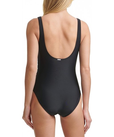 Women's One Piece Scoop Neck Bathing Suit Black $43.16 Swimsuits