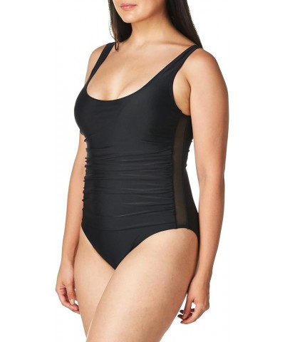 Women's One Piece Scoop Neck Bathing Suit Black $43.16 Swimsuits