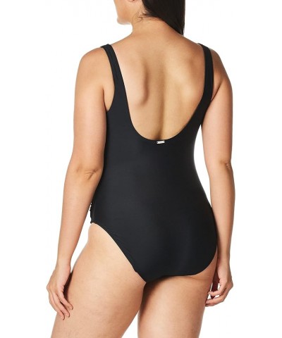 Women's One Piece Scoop Neck Bathing Suit Black $43.16 Swimsuits