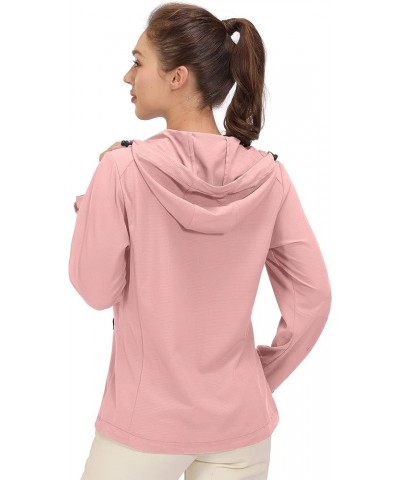 Women's Sun Protection Hoodie Jackets Long Sleeve UPF50+ Shirts Hiking Travel Camp Air Holes Full Zip Coral Pink Large $23.92...