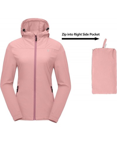 Women's Sun Protection Hoodie Jackets Long Sleeve UPF50+ Shirts Hiking Travel Camp Air Holes Full Zip Coral Pink Large $23.92...