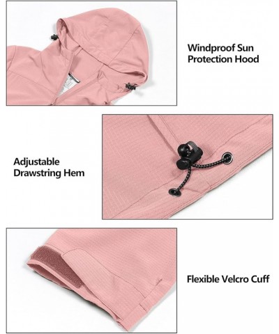 Women's Sun Protection Hoodie Jackets Long Sleeve UPF50+ Shirts Hiking Travel Camp Air Holes Full Zip Coral Pink Large $23.92...