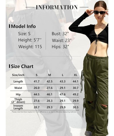 Womens Cargo Pants Y2K Parachute Pants Baggy Wide Leg Trousers Elstic Waisted Streetwear Pants for Women with Pockets White $...