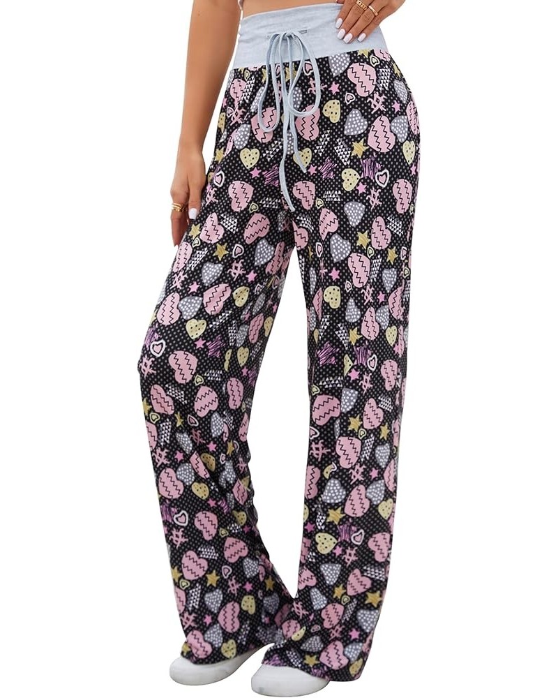 Women Comfy Pajama Pants Lounge Wide Leg Bottoms Casual Stretch Palazzo Drawstring Pj Loose Pants S-3XL Love $11.21 Sleep & L...