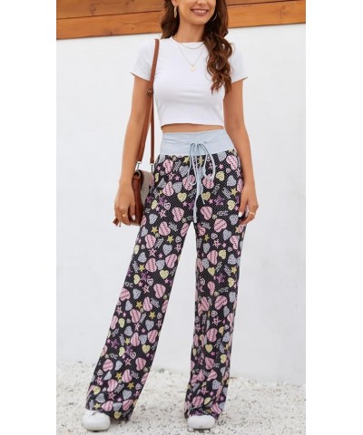 Women Comfy Pajama Pants Lounge Wide Leg Bottoms Casual Stretch Palazzo Drawstring Pj Loose Pants S-3XL Love $11.21 Sleep & L...