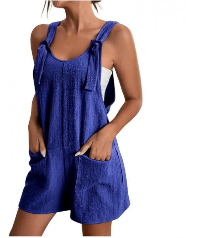 Womens Summer Short Jumpsuits Adjustable Strap Casual Rompers with Pockets Loose Fit Comfy Trendy Overalls 2023 14 Blue $8.04...