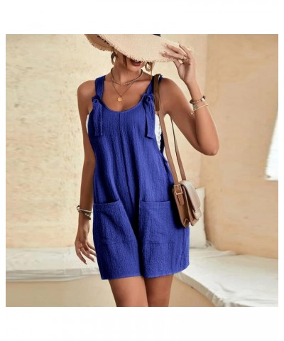 Womens Summer Short Jumpsuits Adjustable Strap Casual Rompers with Pockets Loose Fit Comfy Trendy Overalls 2023 14 Blue $8.04...