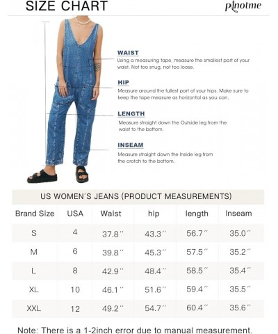 Women's Denim Overall Jumpsuits Sleeveless V Neck Adjustable Straps Jeans Long Pants Rompers White $21.73 Jumpsuits