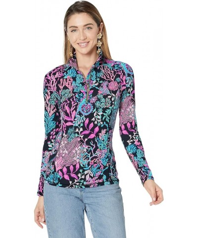 Justine 1/2 Zip UPF 50+ Onyx Twilight Coral $52.80 Sweaters