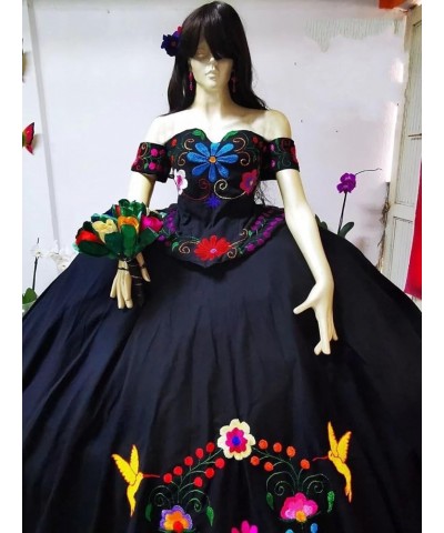 Charro Mexican Quinceanera Dresses Theme Embroidered Satin Ball Gowns Dress Formal Women 2024 F1/Purple $61.05 Dresses