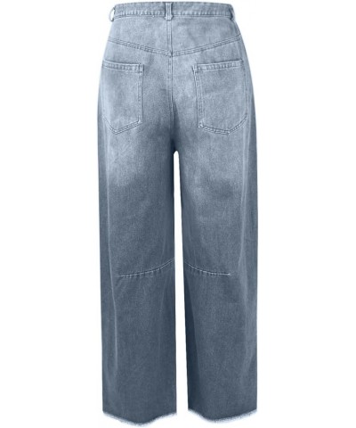 Barrel Jeans for Women,2024 Spring Baggy Boyfriend Jean Mid Rise Wide Leg Loose Y2k Cropped Denim Pant B-light Blue $9.00 Jeans