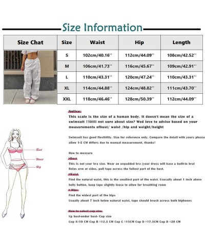 Parachute Pants for Women, Y2k Cargo Pants Women Baggy Drawstring High Rise Straight Leg Baggy Pants Jogger Sweatpants Z02-br...