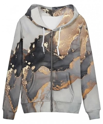 Women Zip Up Hoodies Drawstring Sweatshirt Long Sleeve Casual Hoodie Jacket with Pocket Size XS-5XL Modern Marble $21.89 Hood...