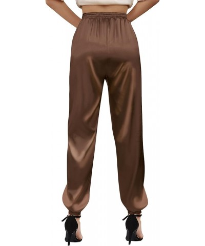 Women's Satin Silky Pants Brown $15.84 Pants